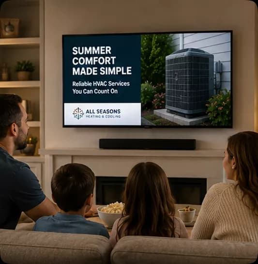 Streaming TV ad in living room